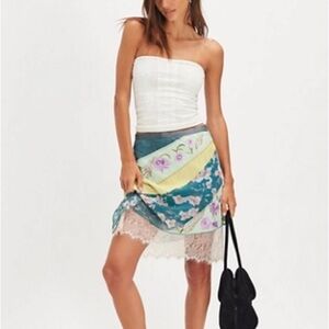Free People Floral Patchwork Skirt